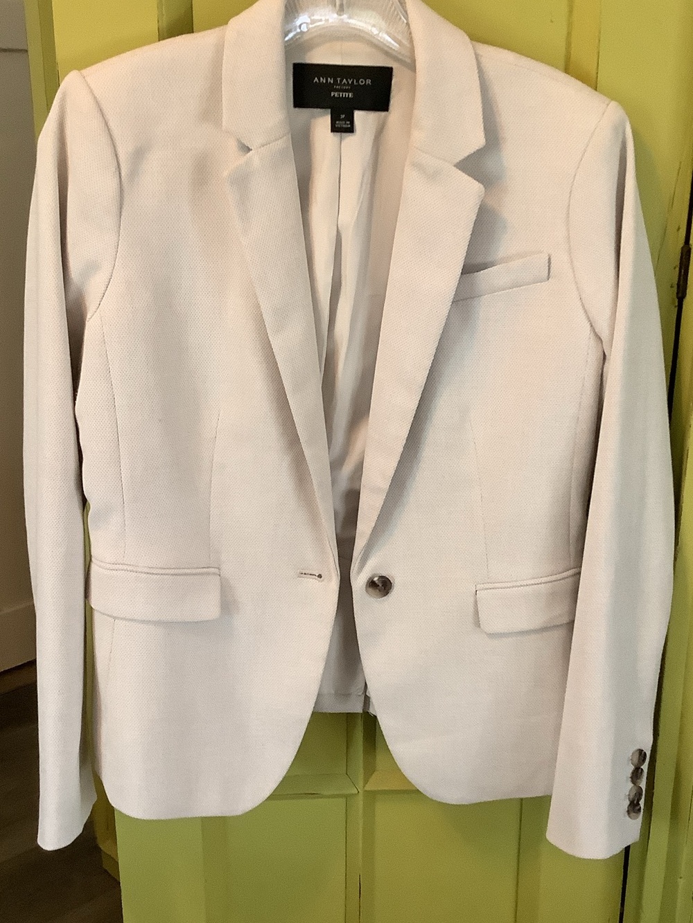 Ann Taylor Petite Cream-White Tailored Women's Blazer
